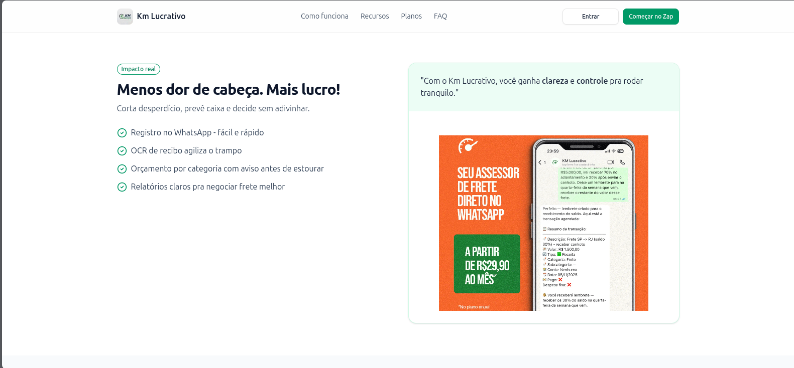 Foto do projeto Km Lucrativo - 3