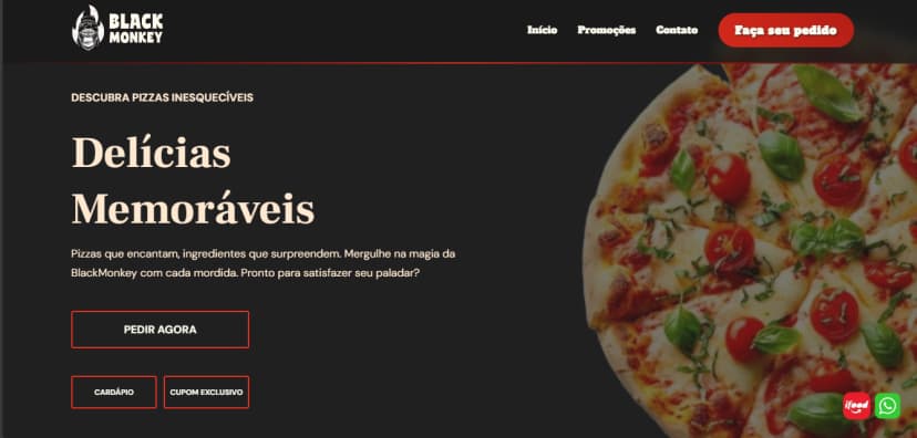 Imagem projeto Black Monkey Pizzaria