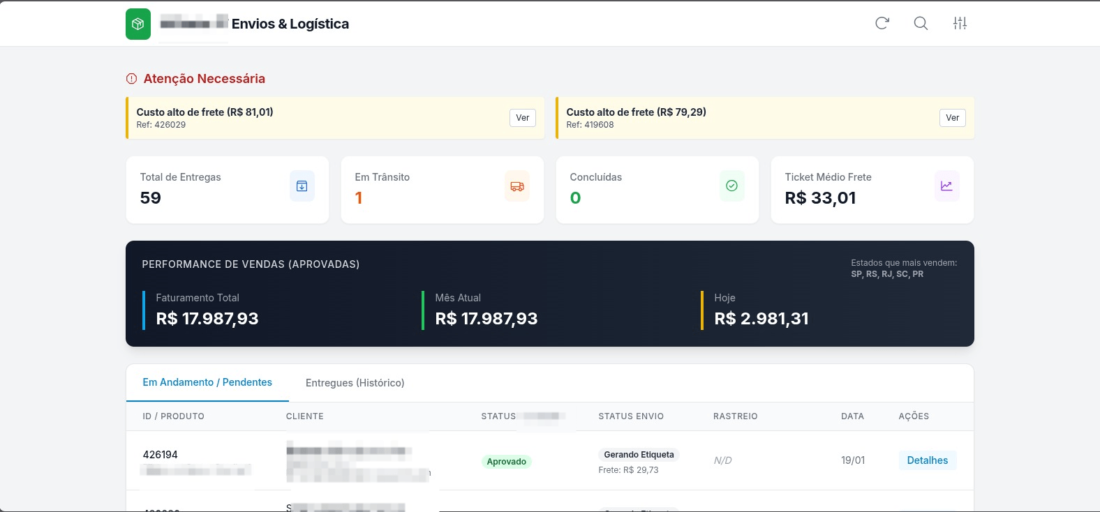 Foto do projeto Automação de Envios - 2
